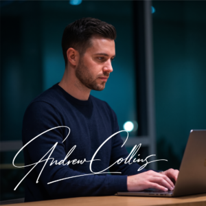 Custom handwritten signature logo design for Andrew Collins IT entrepreneur personal brand