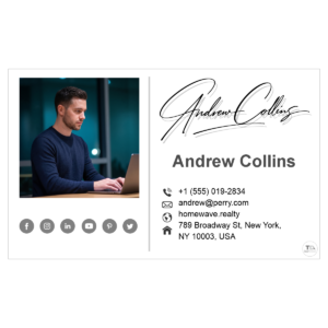 Bespoke handwritten signature logo design for Andrew Collins digital profile and email signature branding