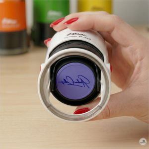 Bespoke signature logo engraved on automatic facsimile rubber stamp mockup for Andrew Collins