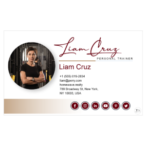 Bespoke hand-drawn signature logo design for Liam Cruz fitness coach and personal trainer social media branding