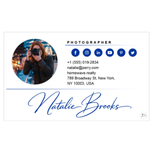 Bespoke hand-drawn signature logo design for Natalie Brooks professional photographer website and social media branding